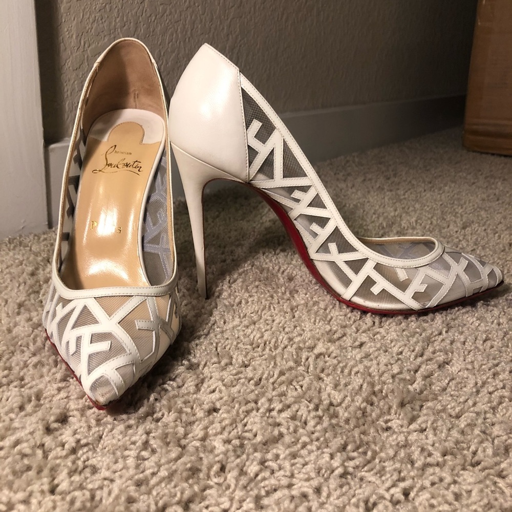 COPY - Christian Louboutin White Mesh Pumps